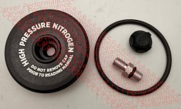 Fox 2.250 Bore Reservoir End Cap Schrader Valve Upgrade Kit (Component View)