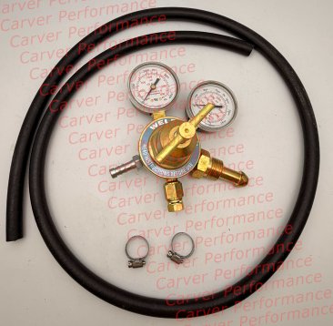 Professional Nitrogen Regulator with 5 Foot Hose and Clamps (Full View)