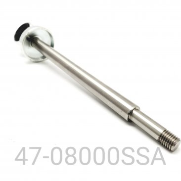 SHAFT/EYELET ASSY, STAINLESS STEEL, 12.5 MM, HPG FRONT TRACK, 8.0" CENTER TO END, WITH DELRIN BUSHING