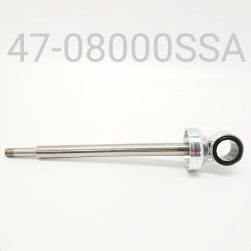 SHAFT/EYELET ASSY, STAINLESS STEEL, 12.5 MM, HPG FRONT TRACK, 8.0" CENTER TO END, WITH DELRIN BUSHING