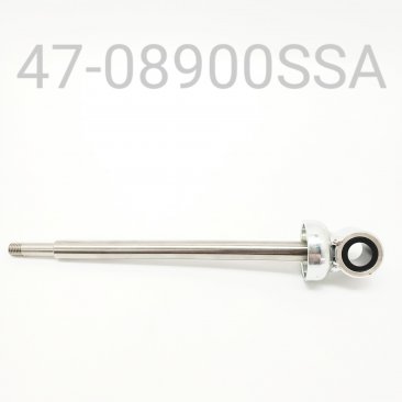 HPG REAR TRACK SHAFT/EYELET ASSEMBLY, STAINLESS, 12.5MM X 8.900" CENTER TO END, COIL-OVER, W/DELRIN BUSHING TO REPLACE NEEDLE BEARING