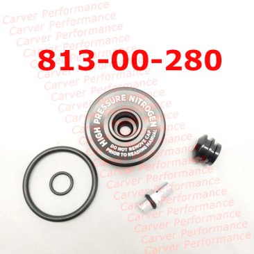 Fox 1.5 Reservoir End Cap Assembly with Schrader Valve (Components View)